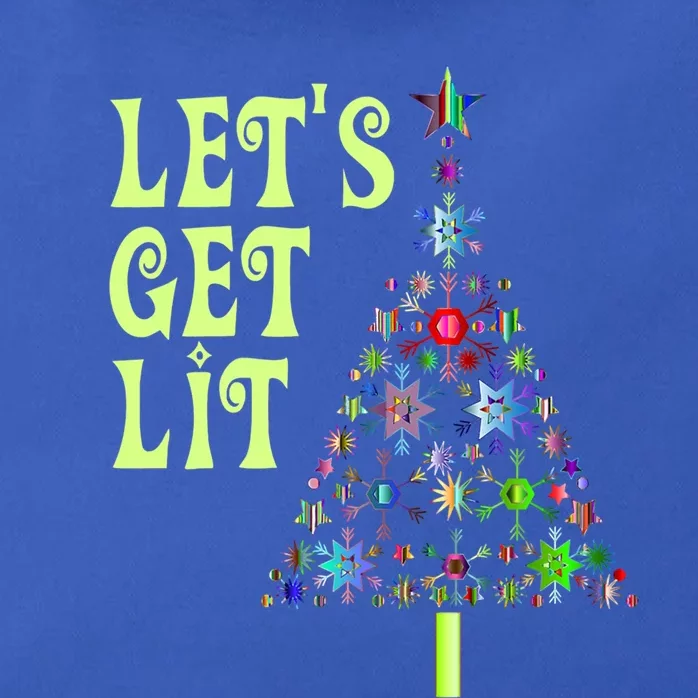 Let's Get Ligift Christmas Tree Lights Xmas Pajama Cute Gift Zip Tote Bag