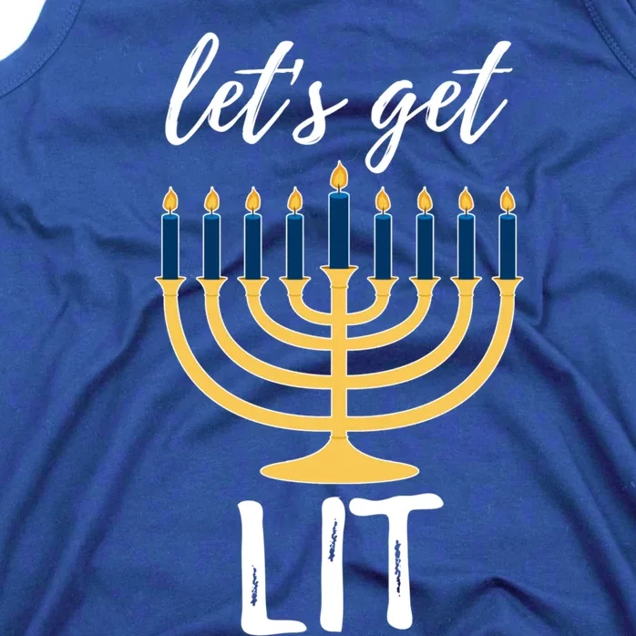 Let's Get Lit Funny Hanukkah Menorah Candles Jewish Gift Tank Top