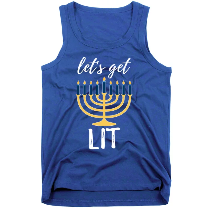 Let's Get Lit Funny Hanukkah Menorah Candles Jewish Gift Tank Top