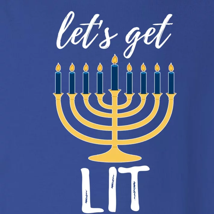 Let's Get Lit Funny Hanukkah Menorah Candles Jewish Gift Toddler Long Sleeve Shirt