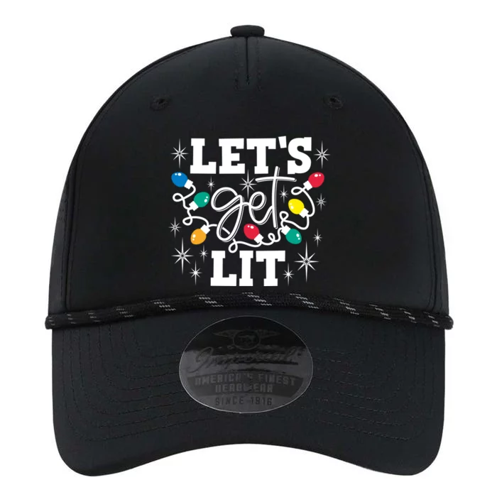 Let's Get Lit Ing Santa Hat Christmas Lights Funny Funny Gift Performance The Dyno Cap