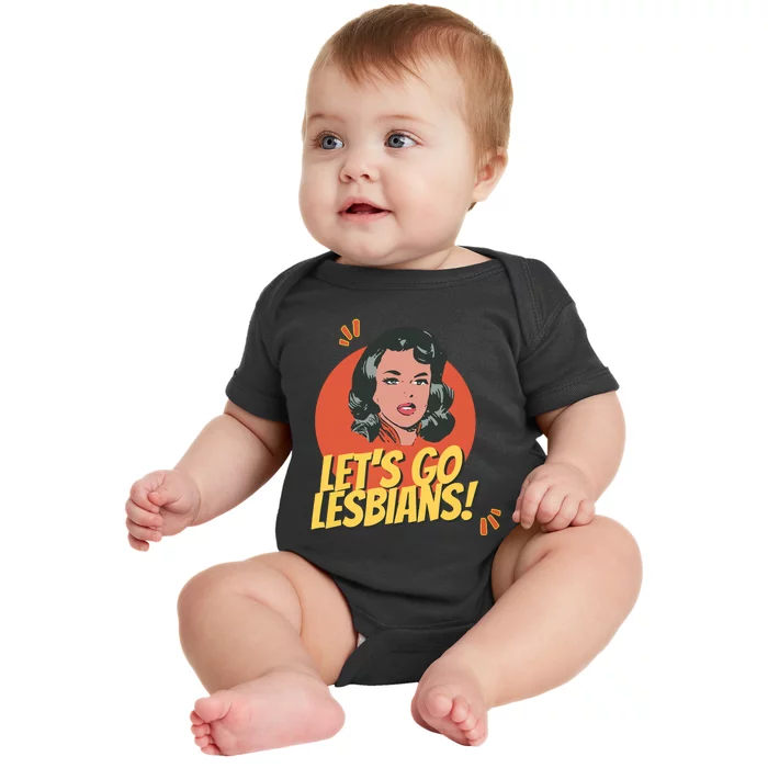 Lets Go Lesbians! Retro Lesbian Subtle Baby Bodysuit