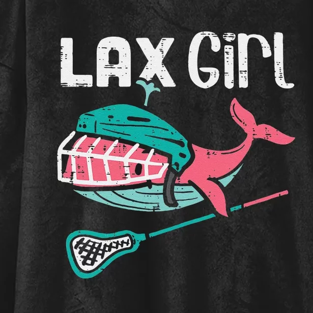 Lax Girl Lacrosse Whale Cute Sport Player Goalie Hooded Wearable Blanket