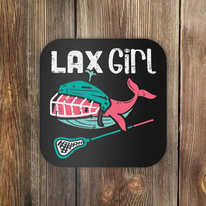 Lax Girl Lacrosse Whale Cute Sport Player Goalie Coaster