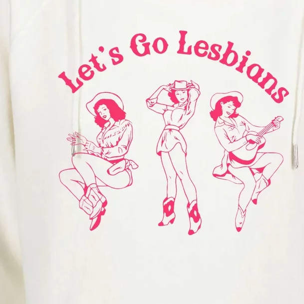 Lets Go Lesbians Western Cowgirls Lgbt Month Womens Funnel Neck Pullover Hood