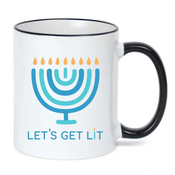 Let's Get Lit Menorah Jewish Funny Ugly Hanukkah Jew Black Color Changing Mug