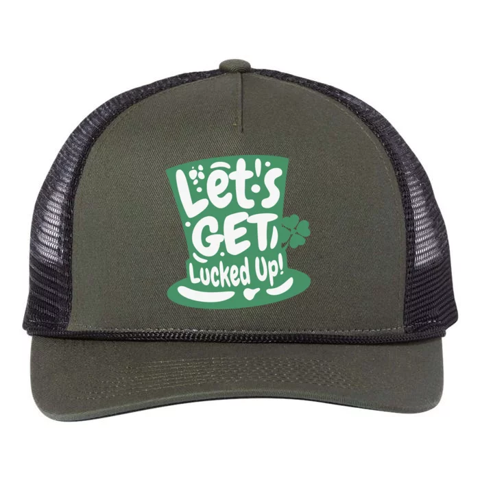 Lets Get Lucked Up Cute St Patricks Day Retro Rope Trucker Hat Cap