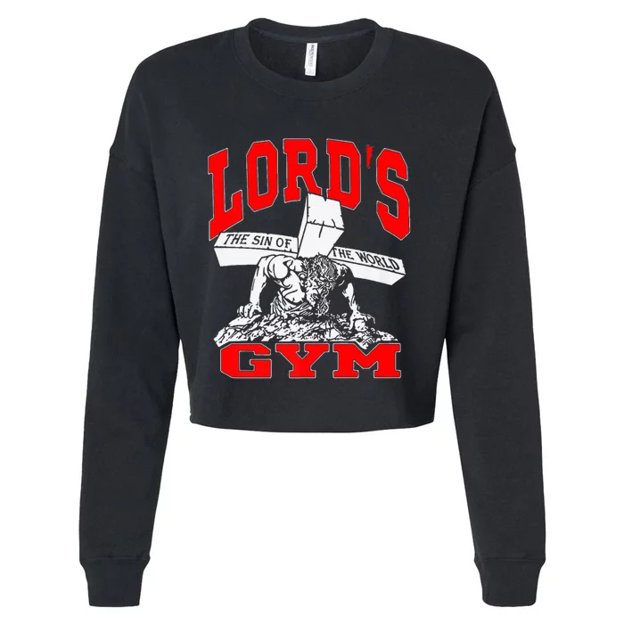 Lords Gym Lords The Sin Of World Jesus Cropped Pullover Crew