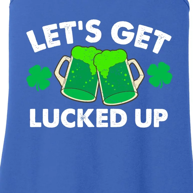 Lets Get Lucked Up Funny Irish St Patricks Day Green Beer Cute Gift Ladies Essential Tank