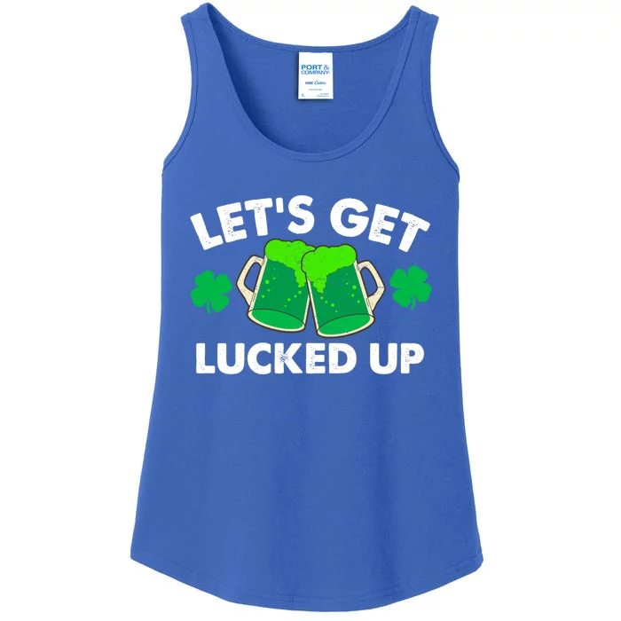 Lets Get Lucked Up Funny Irish St Patricks Day Green Beer Cute Gift Ladies Essential Tank