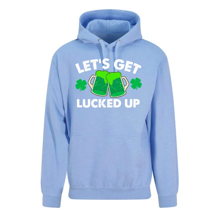 Lets Get Lucked Up Funny Irish St Patricks Day Green Beer Cute Gift Unisex Surf Hoodie