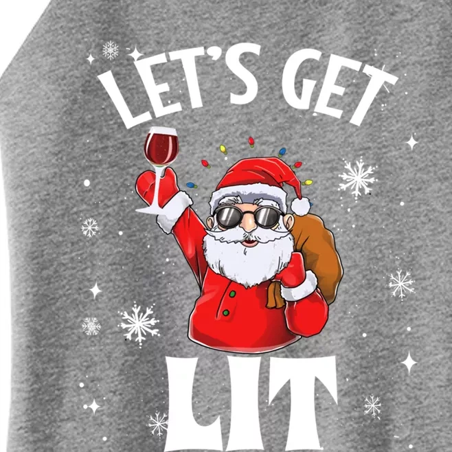 LetS Get Lit Funny Christmas Naughty Santa Wine Ing Cute Gift Women’s Perfect Tri Rocker Tank