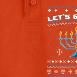 LetS Get Lit Jewish Ugly Christmas Sweater Orah Hanukkah Gift Dry Zone Grid Performance Polo