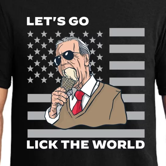 Lets Go Lick The World Joe Biden Ice Cream American Flag Pajama Set