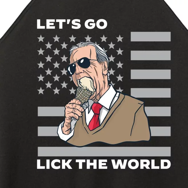 Lets Go Lick The World Joe Biden Ice Cream American Flag Women’s Perfect Tri Rocker Tank