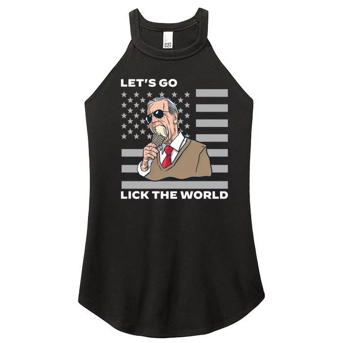 Lets Go Lick The World Joe Biden Ice Cream American Flag Women’s Perfect Tri Rocker Tank