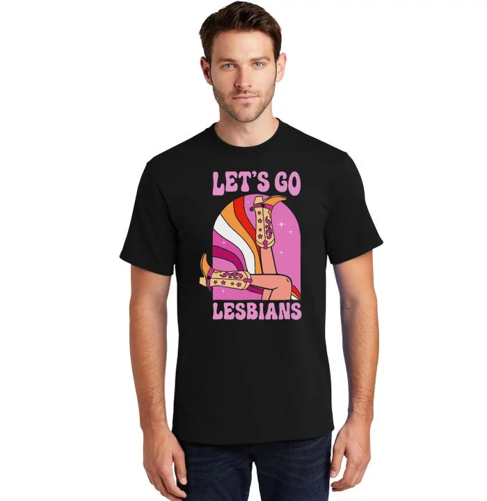 LetS Go Lesbians Lgbtq Lesbian Pride Month Cowgirl Tall T-Shirt