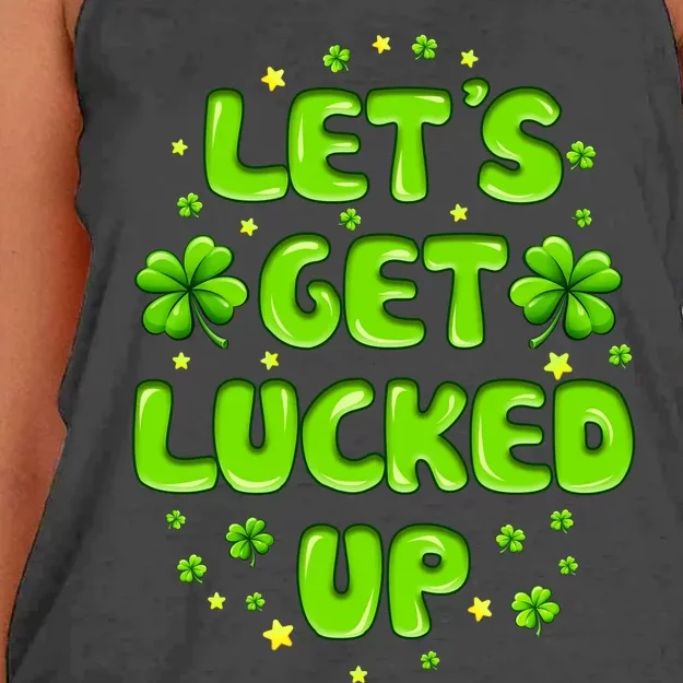 LetS Get Lucked Up St. PatrickS Day Women's Knotted Racerback Tank