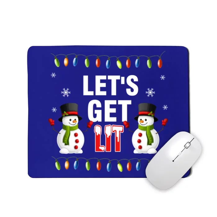 Let's Get Lit Funny Christmas Ing Lights Santa Matching Gift Mousepad