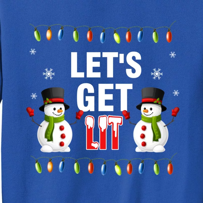 Let's Get Lit Funny Christmas Ing Lights Santa Matching Gift Tall Sweatshirt