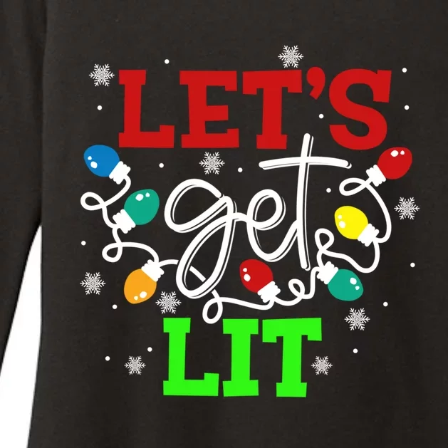 Let's Get Lit Funny Christmas Ing Cool Gift Xmas Lights Funny Gift Womens CVC Long Sleeve Shirt