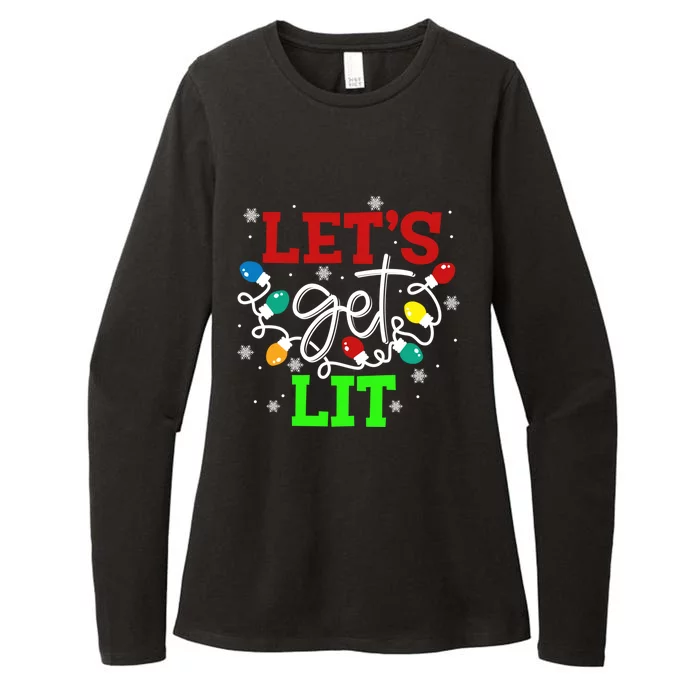 Let's Get Lit Funny Christmas Ing Cool Gift Xmas Lights Funny Gift Womens CVC Long Sleeve Shirt