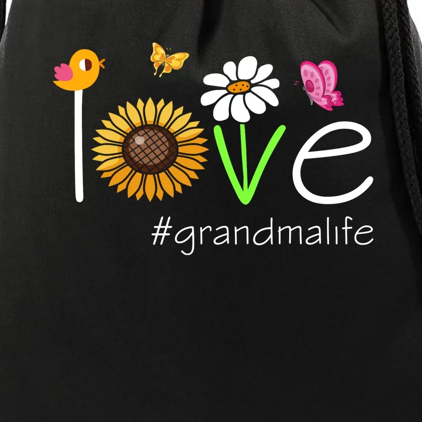 Love Grandma Life Cute Matching Family Drawstring Bag