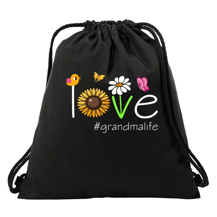 Love Grandma Life Cute Matching Family Drawstring Bag