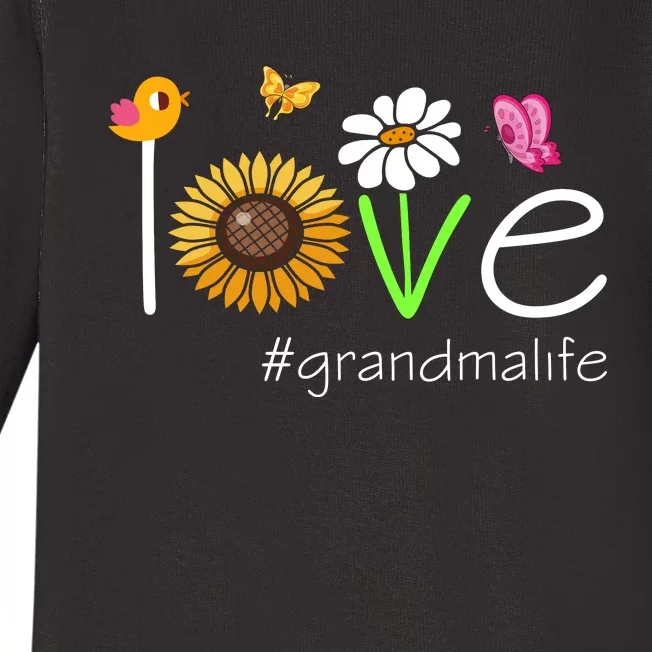 Love Grandma Life Cute Matching Family Baby Long Sleeve Bodysuit