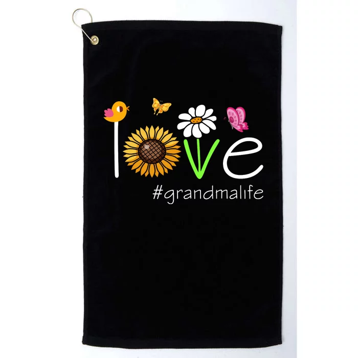 Love Grandma Life Cute Matching Family Platinum Collection Golf Towel