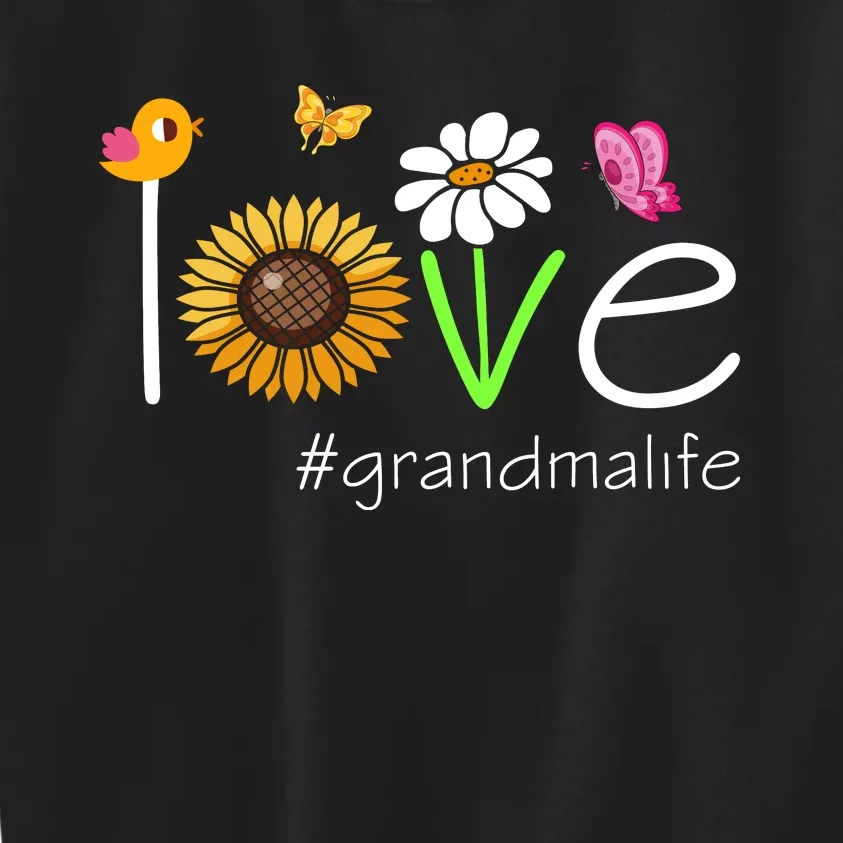 Love Grandma Life Cute Matching Family Kids Sweatshirt