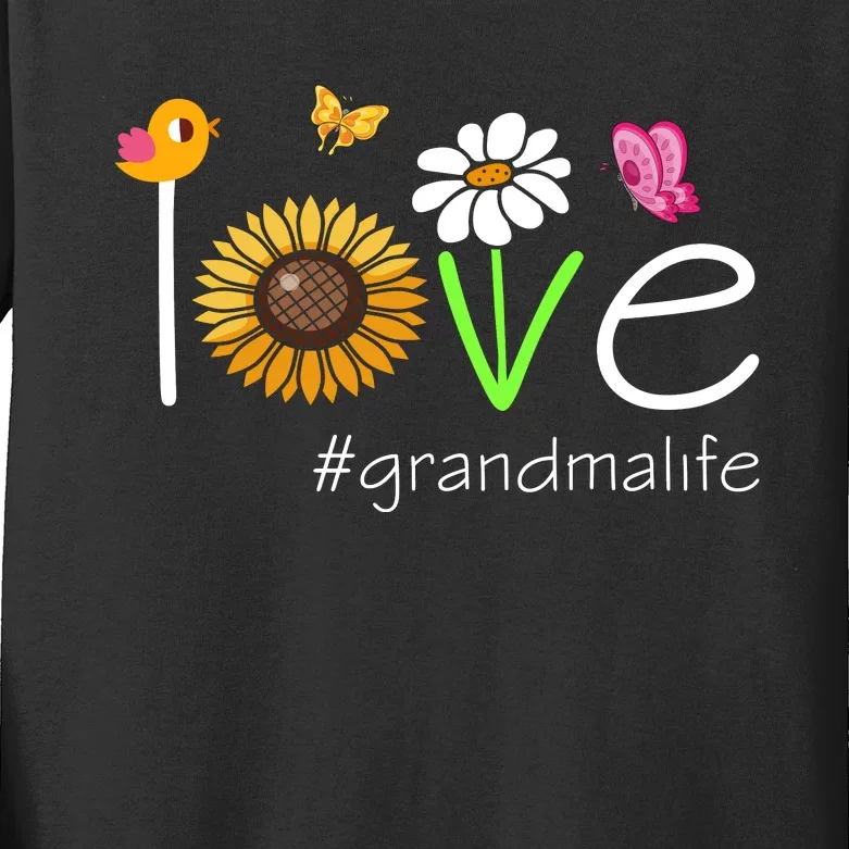 Love Grandma Life Cute Matching Family Kids Long Sleeve Shirt