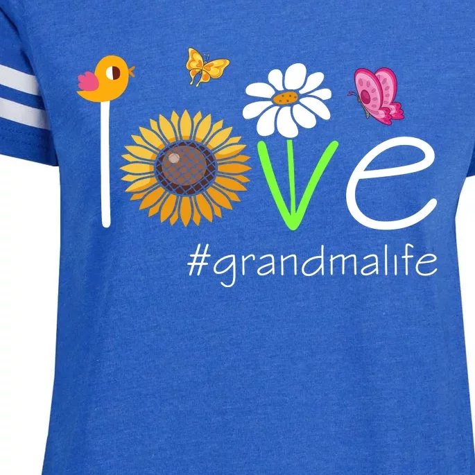 Love Grandma Life Cute Matching Family Enza Ladies Jersey Football T-Shirt