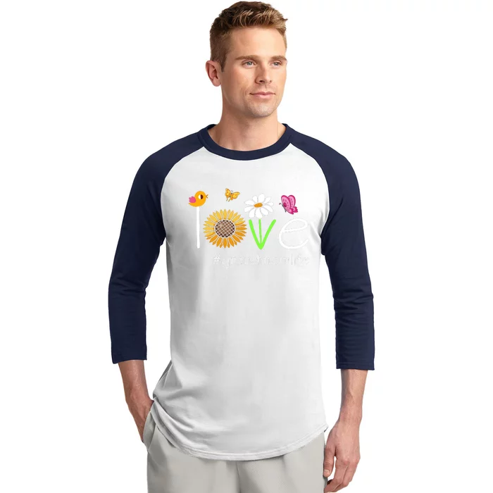 Love Grandmom Life Cute Matching Family Baseball Sleeve Shirt