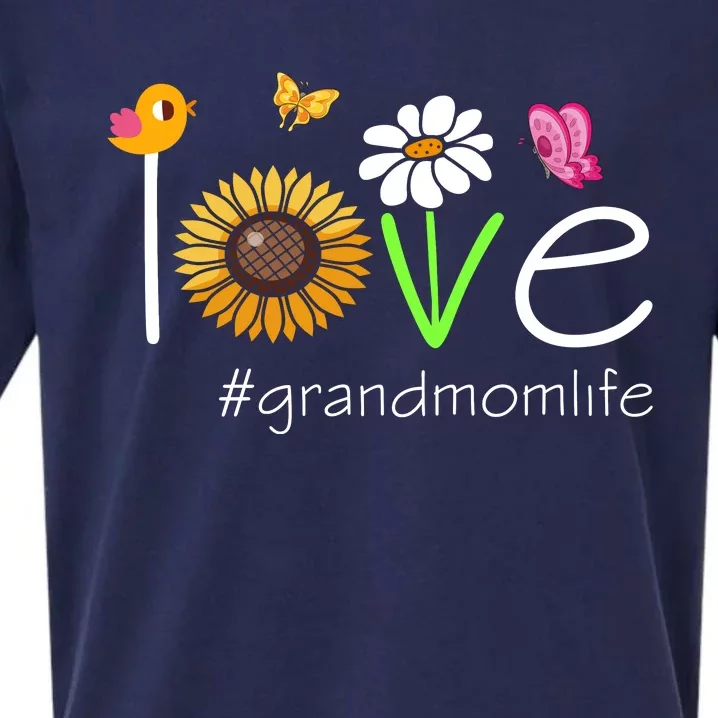 Love Grandmom Life Cute Matching Family Sueded Cloud Jersey T-Shirt