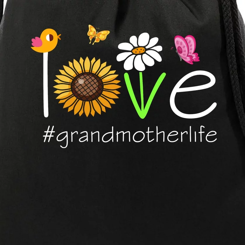 Love Grandmother Life Cute Matching Family Drawstring Bag