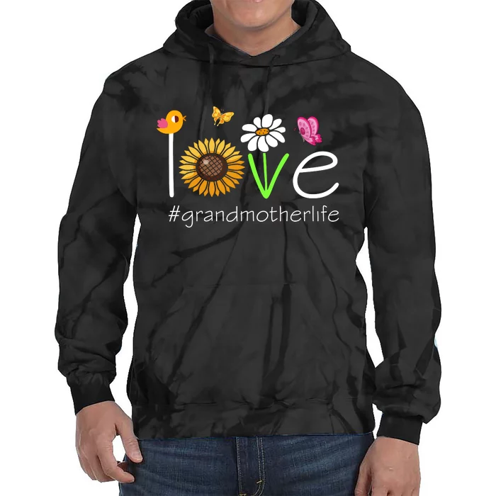 Love Grandmother Life Cute Matching Family Tie Dye Hoodie