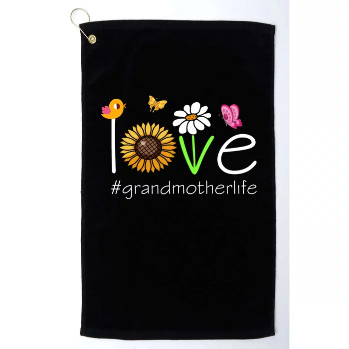 Love Grandmother Life Cute Matching Family Platinum Collection Golf Towel