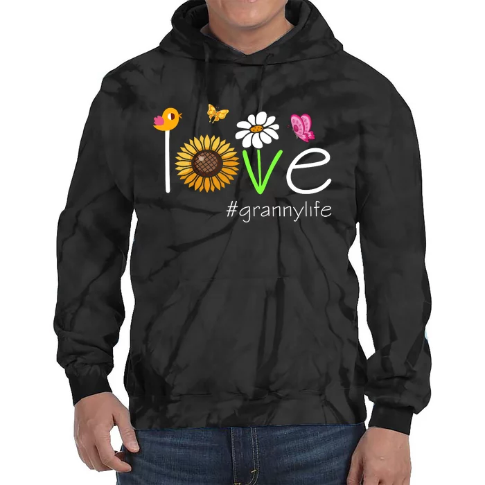 Love Granny Life Cute Matching Family Tie Dye Hoodie