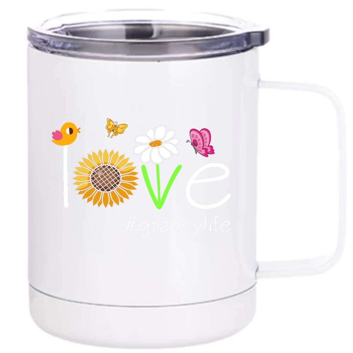 Love Granny Life Cute Matching Family Front & Back 12oz Stainless Steel Tumbler Cup