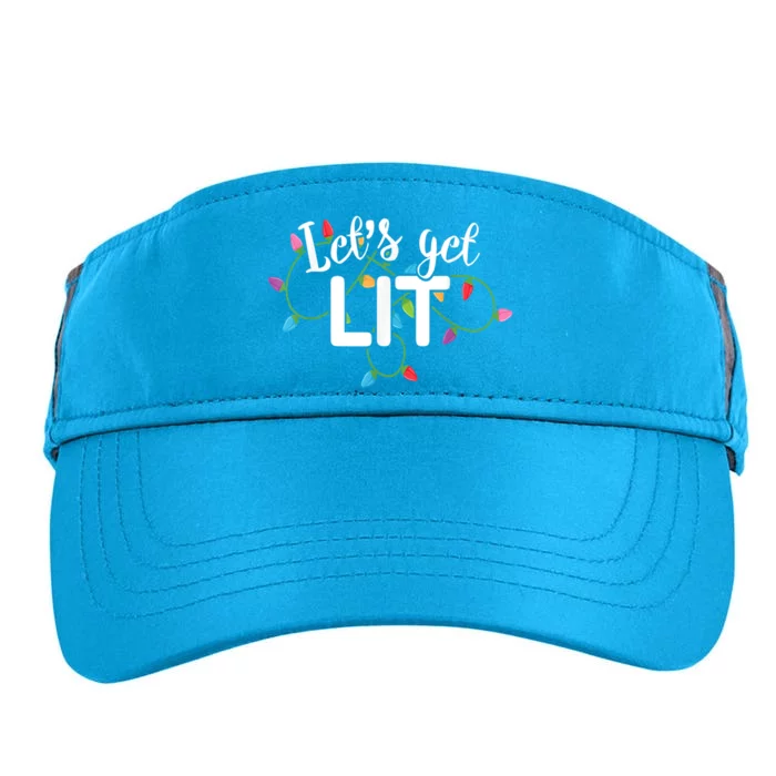 Lets Get Lit Funny Christmas Ing Xmas Lights Gift Adult Drive Performance Visor