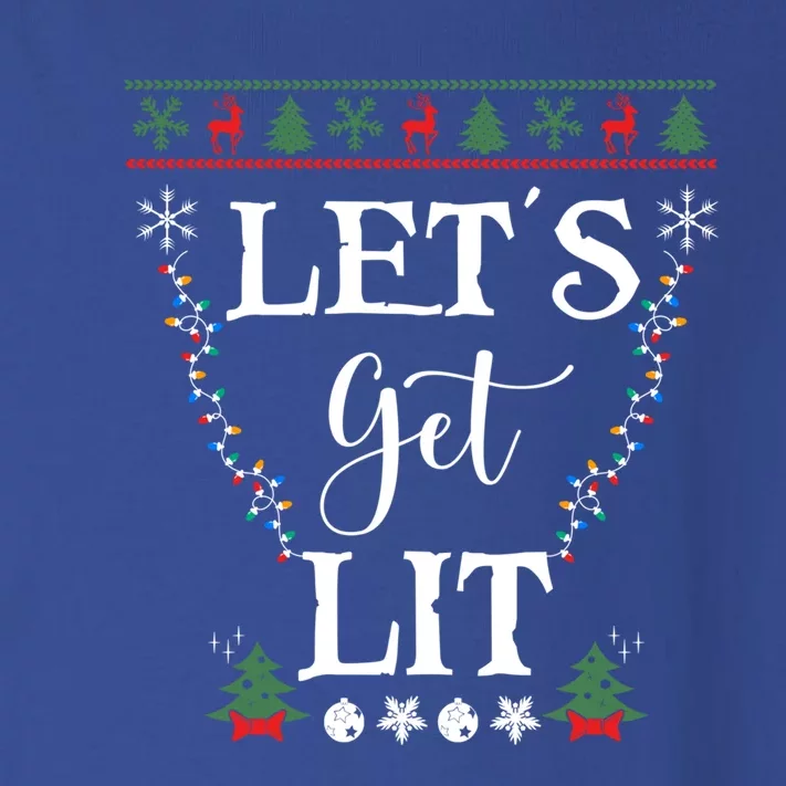 Let's Get Lit Funny Christmas Ing Xmas Lights Tree Tee Gift Toddler Long Sleeve Shirt