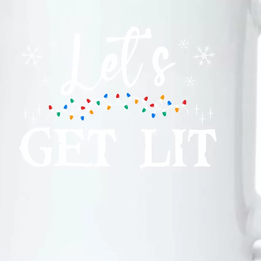 Let's Get Lit Funny Christmas Ing Xmas Lights Tree Tee Gift Black Color Changing Mug