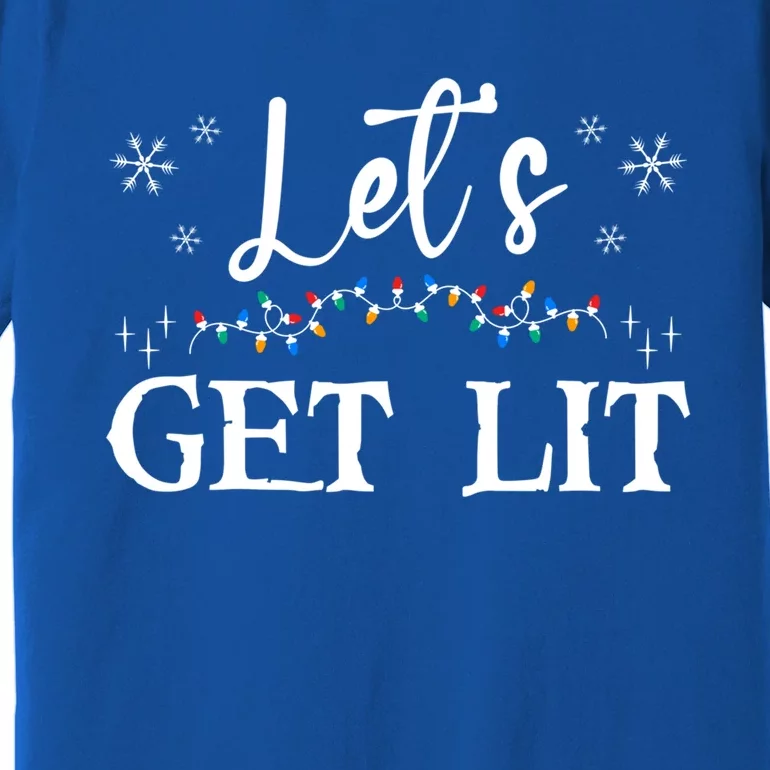 Let's Get Lit Funny Christmas Ing Xmas Lights Tree Tee Gift Premium T-Shirt