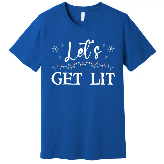 Let's Get Lit Funny Christmas Ing Xmas Lights Tree Tee Gift Premium T-Shirt