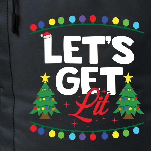 Lets Get Lit Funny Christmas Ing Xmas Tree Lover Gift Daily Commute Backpack