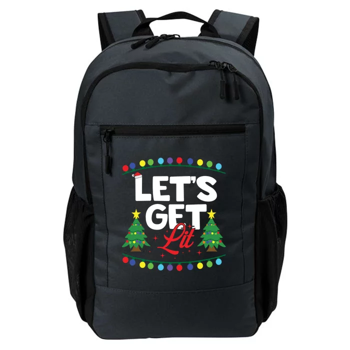 Lets Get Lit Funny Christmas Ing Xmas Tree Lover Gift Daily Commute Backpack