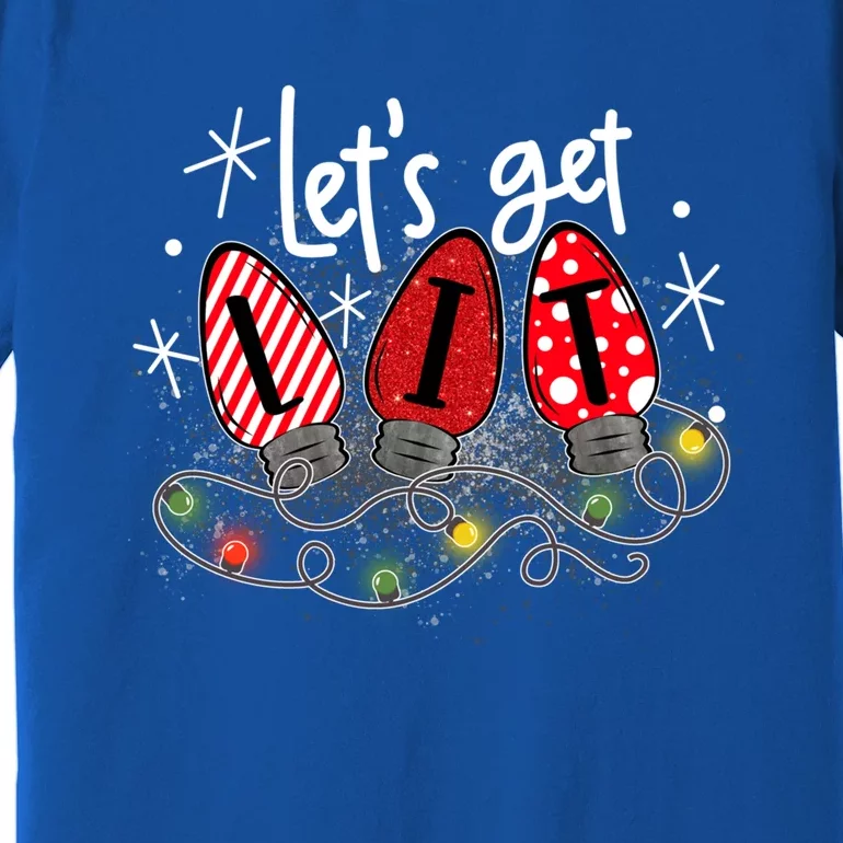 Let's Get Lit Funny Christmas Ing Xmas Pajamas Funny Gift Premium T-Shirt