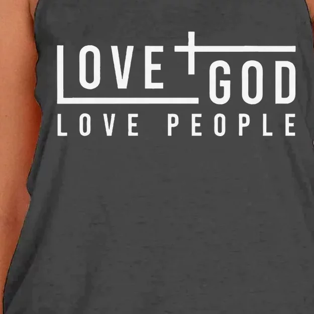 Love God Love People Women's Knotted Racerback Tank