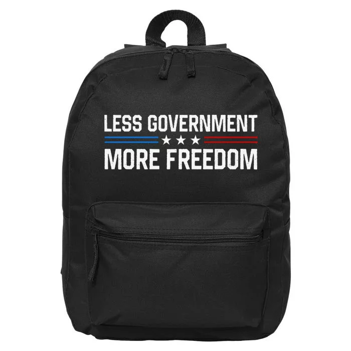 Less Government More Freedom More Liberty Political 16 in Basic Backpack